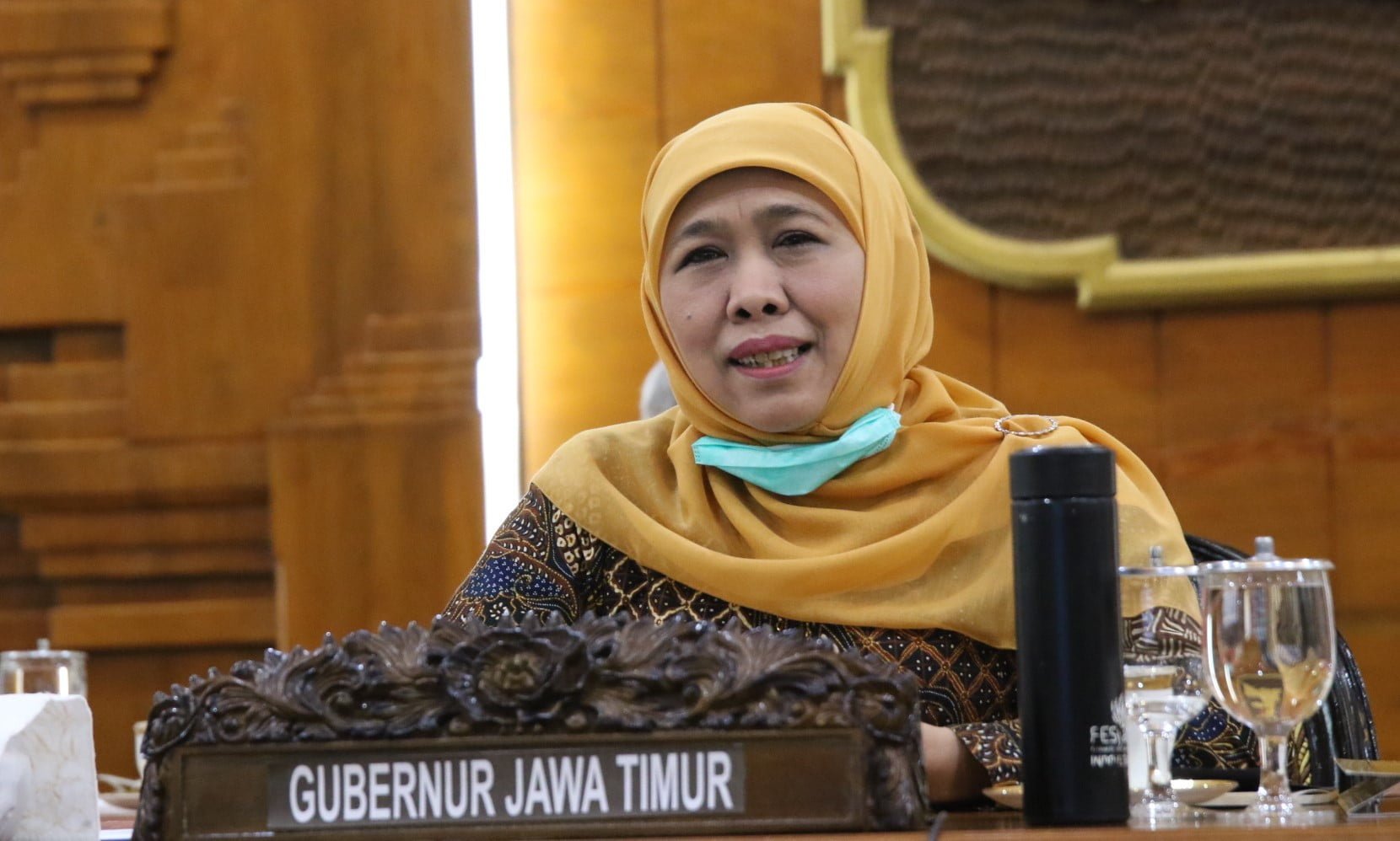 Gubernur Khofifah Mendukung Kebijakan Larangan Mudik