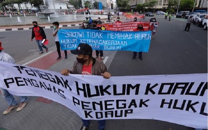 Demo Hari Buruh di Jakarta 97 Orang Ditangkap