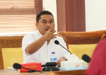 Anggota Komisi I DPRD Kota Batam, Rival Pribadi SH ketika Memimpin Rapat Dengar Pendapat Umum (RDPU) terkait perizinan Rencana Penggunaan Tenaga Kerja Asing (RPTKA) dan Kartu Izin Tinggal Terbatas (KITAS) milik PT Jaya Electrical Energy (JEE), Jumat (5/12/2025), di ruang rapat Komisi I. Foto : Ist