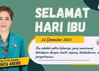 Dalam rangka memperingati Hari Ibu yang jatuh pada Senin, 22 Desember 2025, Ketua Tim Penggerak PKK Kabupaten Kepulauan Anambas, Ny. Sinta Aneng, menyampaikan apresiasi dan penghormatan setinggi-tingginya kepada seluruh ibu atas dedikasi serta peran pentingnya dalam kehidupan keluarga dan masyarakat. Foto : Ist
