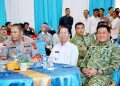 Walikota Batam, Amsakar Achmad (tengah), bersama Kapolda Kepri, Irjen Asep Safrudin (kiri), dan Komandan Kodaeral IV Laksamana Muda TNI Berkat Widjanarko, saat menghadiri peresmian operasional 1.061 KDKMP secara daring, Sabtu (16/5/2026).Foto : Istimewa