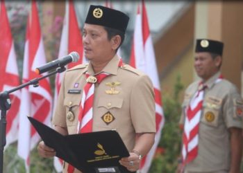 Wakil Bupati Kepulauan Anambas selaku Ketua Kwartir Cabang (Kwarcab) Gerakan Pramuka Kepulauan Anambas, Raja Bayu Febri Gunadian, S.E